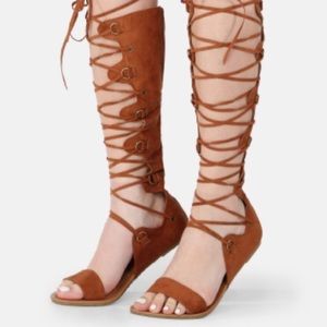 Lace Up Gladiator Knee High Sandals